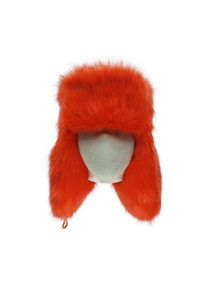Orange Eco Fur Trooper Hat