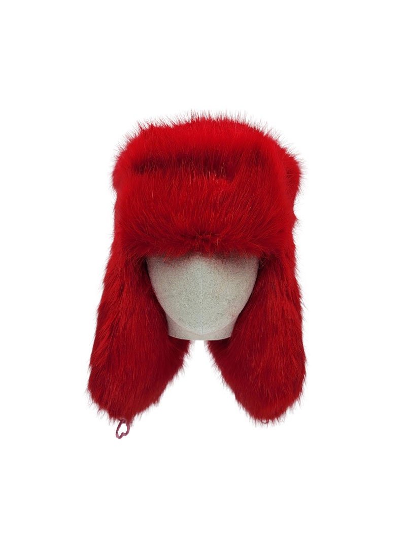 Red Eco Fur Trooper Hat